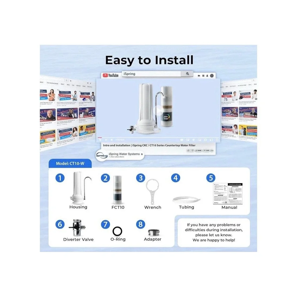 iSpring CT10-W Countertop Water Dispenser With Multi-Layer Faucet Water Filter